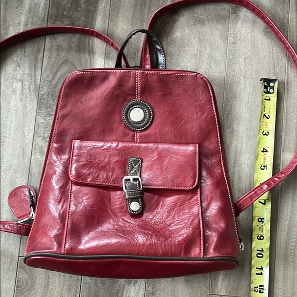 Mouflon Red Leather Mini Backpack - Picture 10 of 16